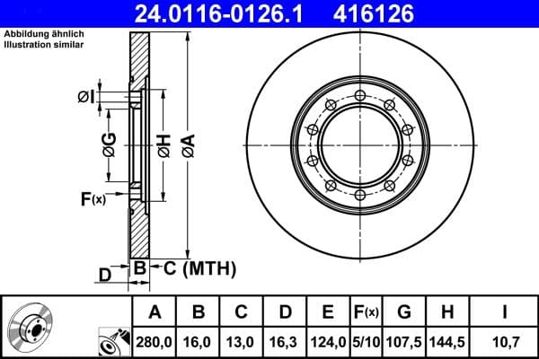 Brake disc Achter Links/Rechts past: FORD TRANSIT 2.2D-3.2D 04.06-12.14