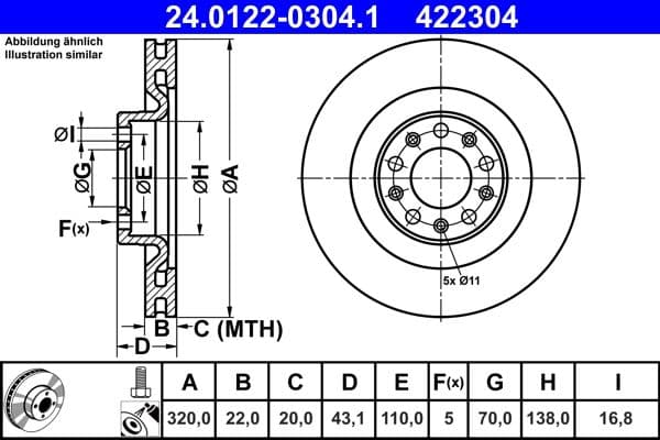 Brake disc Achter Links/Rechts past: ALFA ROMEO GIULIA, STELVIO 2.0/2.2D 10.15-
