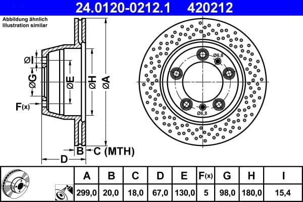 Brake disc Achter Links/Rechts past: PORSCHE 718 BOXSTER, 718 CAYMAN, BOXSTER, CAYMAN 2.0-3.4 11.04-