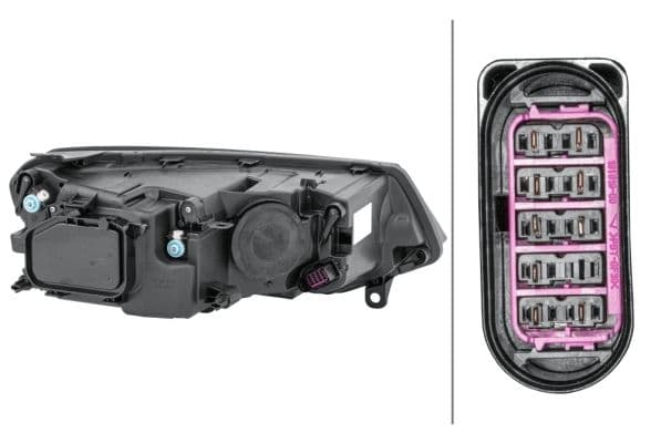 Koplamp Links (H15/H7/H7/W5W/WY21W, elektrisch, met motor, met gloeilamp, kleur invoegen: verchroomd) past: VW TOUAREG 7P 01.10-04.14