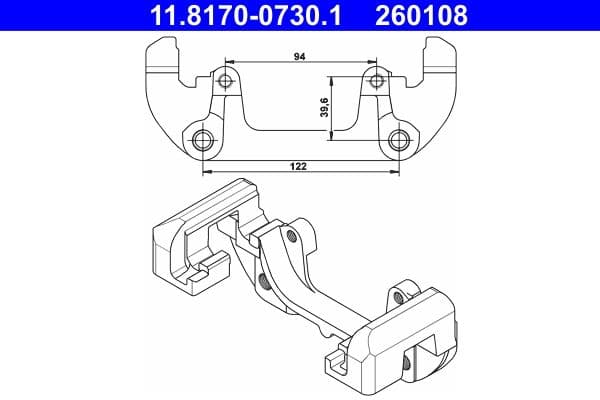 Remklauw juk Voor past: BMW 3 (E46), Z3 (E36), Z4 (E85) 2.0-3.0 02.98-02.09