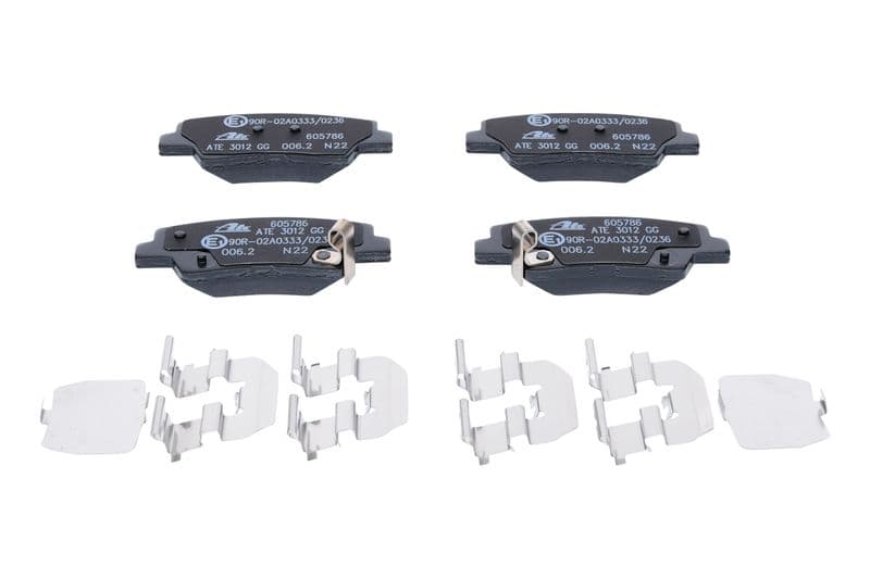 Remblokken set Achter (met een dempingskussen  met extra's), past: HYUNDAI ELANTRA IV, GRANDEUR, I10 III, IX35, KONA, SONATA V, TUCSON  KIA CADENZA II, CEED, OPIRUS, OPTIMA 1.2-Electric 06.04-