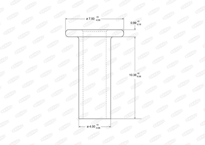 Rivet, drum brake lining
