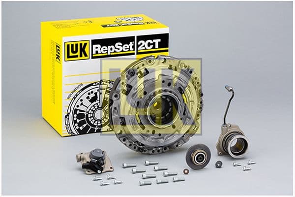 Koppelingskit met dubbele plaat en lager ((EN) Dry clutch for TCT automatic transmission) past: ALFA ROMEO 4C, 4C SPIDER, GIULIETTA  FIAT 500X, TIPO  JEEP RENEGADE 1.6D/1.8/2.0D 04.10-
