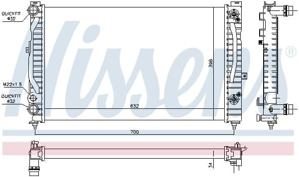 Motorradiator (automatisch, met eerst passende elementen) past: AUDI A4 B5, A6 C5  SKODA SUPERB I  VW PASSAT B5, PASSAT B5.5 1.6-2.3 11.94-03.08