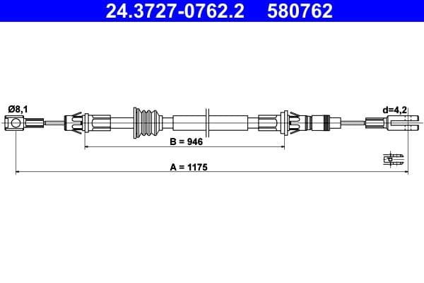 Handremkabel Voor Links/Rechts (1175mm) past: NISSAN INTERSTAR  OPEL MOVANO A  RENAULT MASTER II 1.9D-3.0D 12.97-