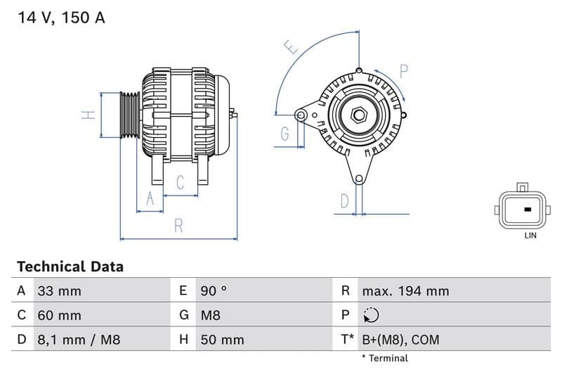 Dynamo (14V, 150A, gereviseerd) past: NISSAN PULSAR, QASHQAI II, X-TRAIL, X-TRAIL III  RENAULT ESPACE V, GRAND SCENIC IV, KADJAR, KANGOO II, KOLEOS II, MEGANE IV, SCENIC IV, TALISMAN 1.2-2.0D 07.13-
