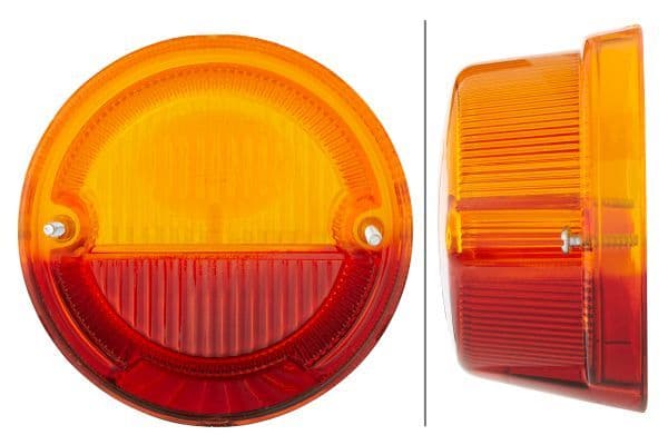 Rear lamp element Rechts (K (10W)/K (18W), oranje/red, geen reflector) past: CASE IH D 215, D 219, D 322, D 326, D 432, D 439
