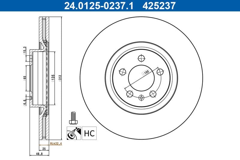 Brake disc Voor Links/Rechts past: VW POLO VI 1.0-2.0 06.17-