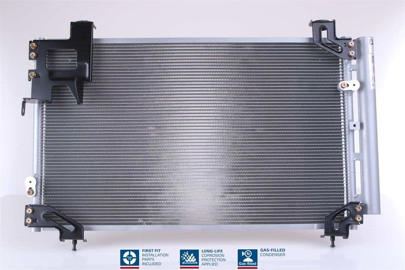 A/C condensator (met droger, (EN) additional fitting elements) past: TOYOTA AVENSIS, COROLLA VERSO 2.0D 04.03-03.09
