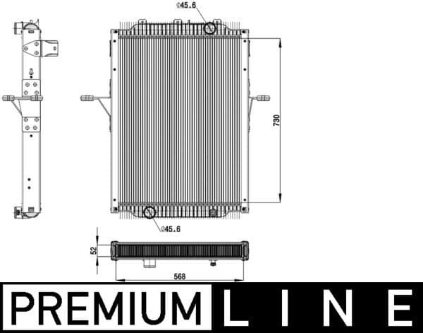 Motorradiator ((en) with frame) past: RVI D  VOLVO FL III D5K210-DTI8-122HR 01.13-