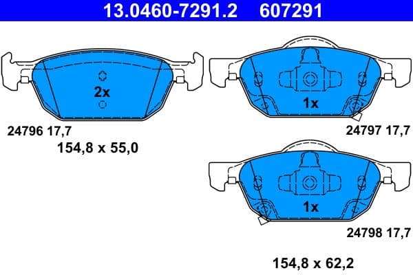 Remblokken set Voor , past: HONDA ACCORD VIII, CIVIC IX 1.4-3.5 06.08-12.16