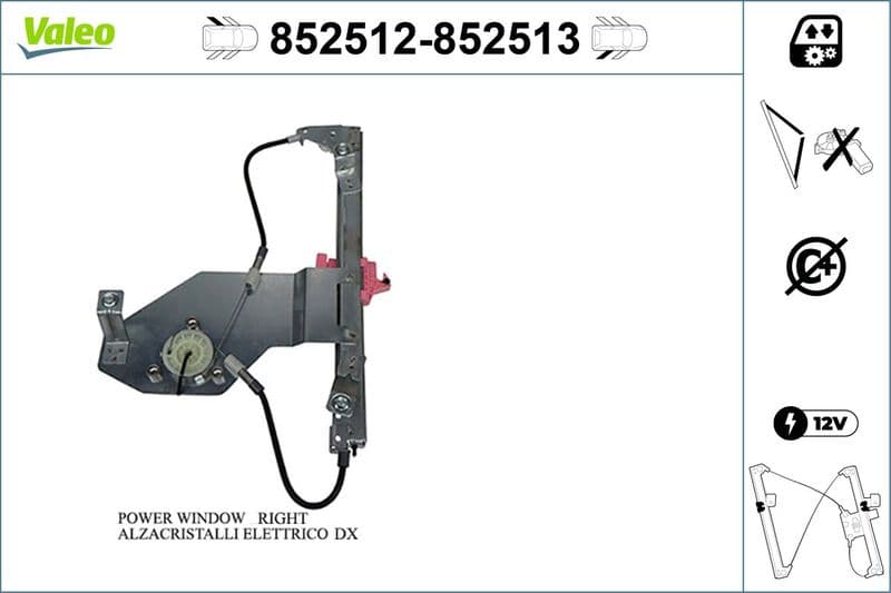 Raamregelaar Achter Links (elektrisch, zonder motor) past: CITROEN C3 I, C3 II 02.02-09.16