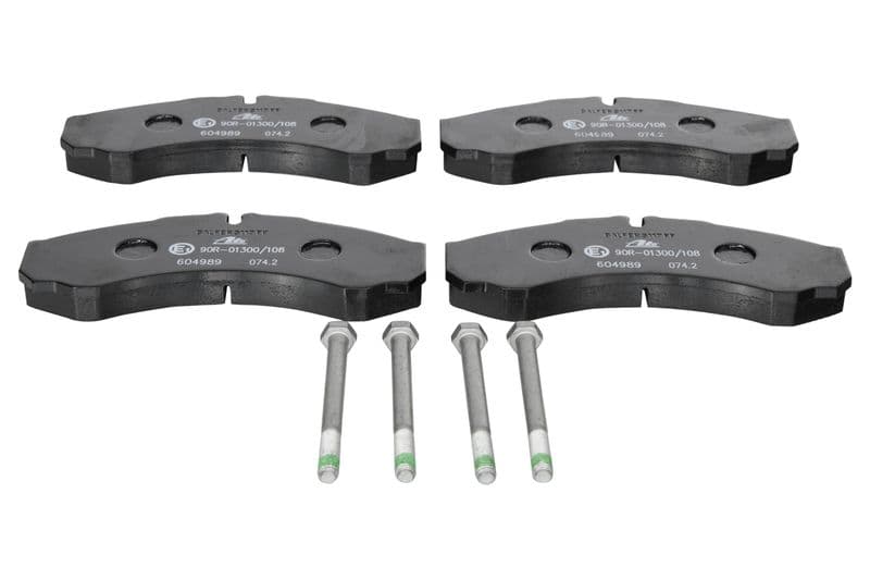 Remblokken set Voor (met remklauw geleidingsbouten), past: IVECO DAILY II, DAILY III  RVI MASCOTT 2.3D-3.0D 01.89-12.10