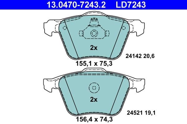 Keramische remblokken Voor , past: VOLVO S60 II, S80 II, V60 I, V70 III, XC70 II  FORD GALAXY II, GALAXY MK II, S-MAX 1.5-4.4 03.06-12.18