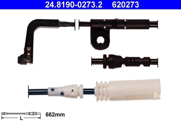 Sensor remblokslijtage Voor (hoeveelheid per verpakking: 1pcs) past: AUDI A4 B5  BMW 5 (E60), 5 (E61), 6 (E63), 6 (E64) 1.9D-5.0 10.95-12.10