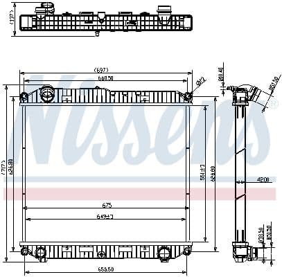 Motorradiator ((en) without frame) EURO 6 past: MERCEDES ATEGO 3 OM934.911/OM934.913/OM936.910 04.13-