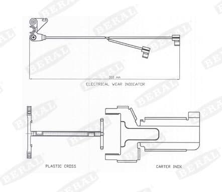 Sensor remblokslijtage Achter/Voor past: VW TRANSPORTER T4  DAF CF, CF 65, CF 75, CF 85, LF, LF 55, XF 105, XF 106  IVECO EUROCARGO I-III, EUROCARGO IV, EUROFIRE II, EUROSTAR 1.9D-9.5D 01.92-