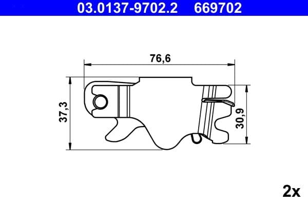 Remschoen zelfsteller (2 stuks.) past: MERCEDES SPRINTER 4-T (B904)  AUDI Q7  BMW 1 (E81), 1 (E82), 1 (E87), 1 (E88), 1 (F20), 1 (F21), 2 (F22, F87), 2 (F23), 3 (E46), 3 (E90), 3 (E91) 06.94-