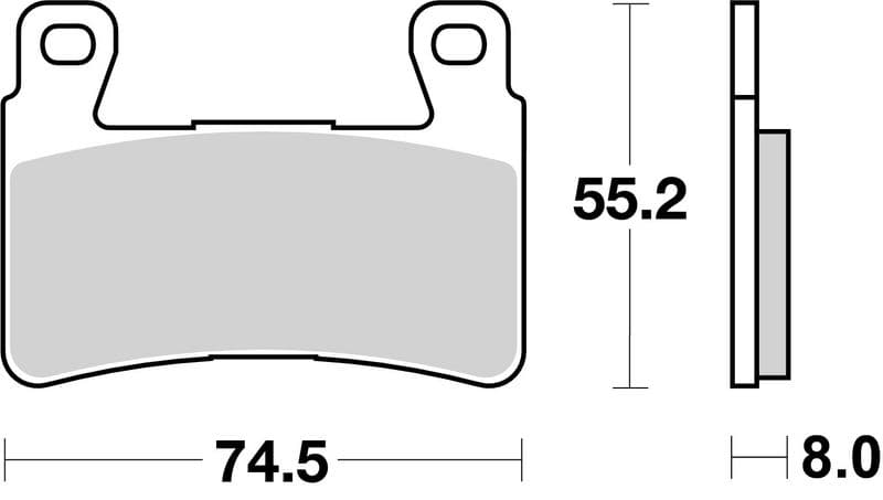Brake pads Voor, beoogd gebruik: racing/route, materiaal: sinter-SR, 55,2x74,5x8mm past: HONDA CBR, VTR 600/900/1000 1998-2012