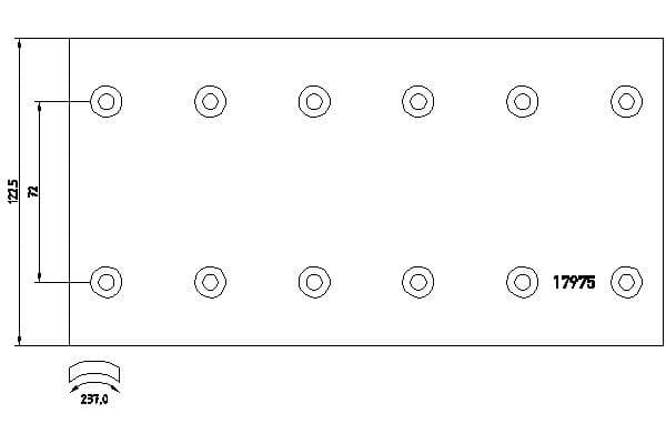 Brake shoe lining (300x122,5. basis) past: MERCEDES T2/LN1, HL