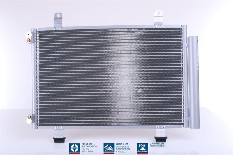 A/C condensator (met droger, (EN) additional fitting elements) past: OPEL AGILA B  SUZUKI SPLASH 1.0-1.2LPG 01.08-