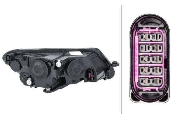 Koplamp Links (H7/H7/PW24W/PWY24W, elektrisch, met motor, met gloeilamp) past: SKODA SUPERB III 03.15-05.19