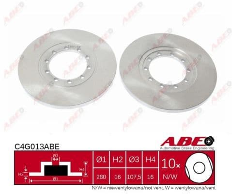 Brake disc Achter Links/Rechts past: FORD TRANSIT, TRANSIT TOURNEO 2.2D-3.2D 04.06-12.14