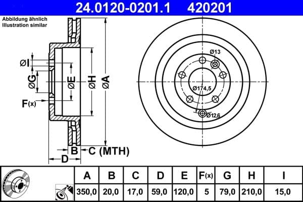 Brake disc Achter Links/Rechts past: LAND ROVER DISCOVERY III, DISCOVERY IV, RANGE ROVER SPORT I 2.7D-5.0 07.04-12.18