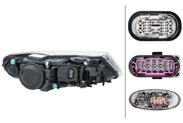 Koplamp Links (D1S/H7/P21W/W5W, elektrisch, met motor, met gloeilamp, kleur invoegen: zilver) past: VW TOUAREG 7L 11.06-05.10