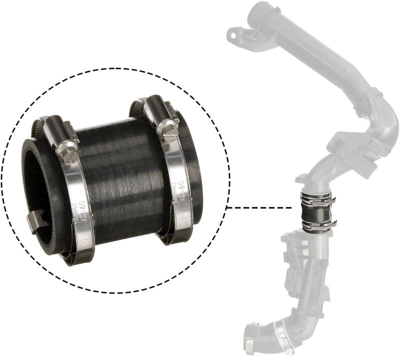 Intercooler slang (diameter 45mm, lengte 71mm, zwart) past: DS DS 4, DS 5, DS 7  CITROEN C4 GRAND PICASSO II, C4 II, C4 PICASSO II, C4 SPACETOURER, C5 AIRCROSS, C5 III, DS4, DS5 2.0D 04.09-