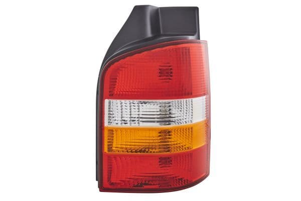 Achterlicht Rechts (P21/4W/P21W, kleur van het glas red/transparant/wit, anti-fog licht, achteruitrijlicht, versie met achterflap) past: VW TRANSPORTER T5 04.03-11.09