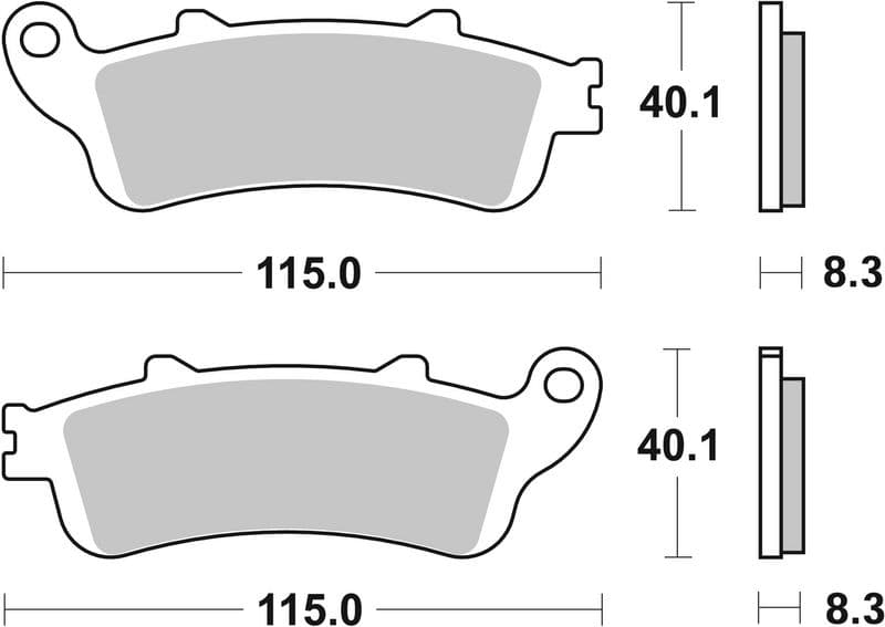 Brake pads Voor, beoogd gebruik: route, materiaal: sinter-LA, 40,1x115x8,3mm past: HONDA CBF, CBR, FES, VFR 125-1100 1996-2012