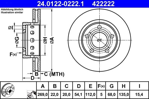 Brake disc Achter Links/Rechts past: AUDI A6 C5  VW PASSAT B5, PASSAT B5.5 1.8-4.2 10.96-05.05