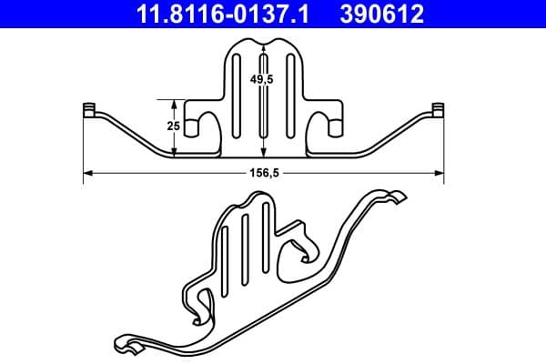 Remblok montagekit achter past: BMW 1 (E81), 1 (E82), 1 (E87), 1 (E88), 3 (E90), 3 (E91), 3 (E92), 3 (E93), 5 (E60), 5 (E61), 5 (F10), 5 (F11), X1 (E84), Z4 (E89) 1.6-3.0D 07.03-02.17