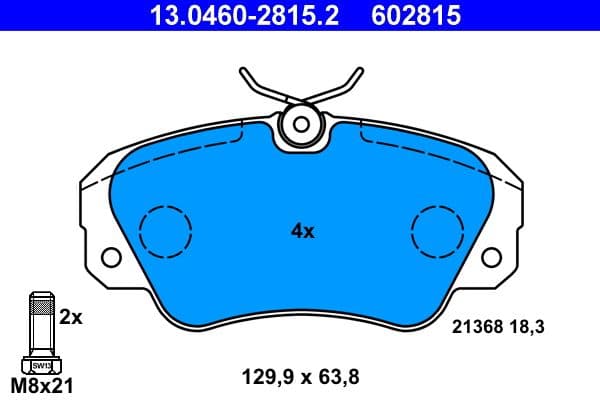 Remblokken set Voor (met remklauw geleidingsbouten), past: OPEL OMEGA A, OMEGA B, SENATOR B 2.0-3.2 03.87-07.03