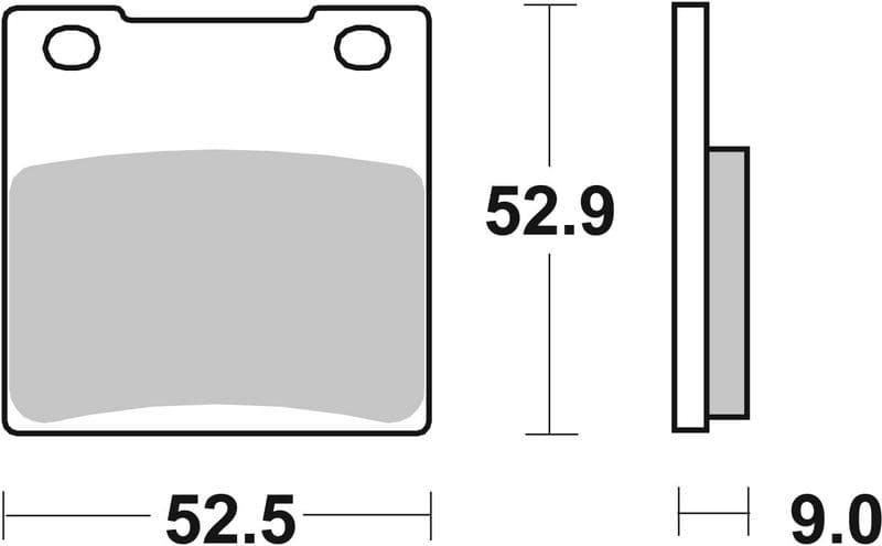 Brake pads Achter/Voor, beoogd gebruik: route, materiaal: keramisch / koolstof-7, 52,9x52,5x9mm past: KAWASAKI ER-6F, ER-6N, GPZ, KLE, VN, W, Z, ZR, ZR-7, ZRX, ZX, ZX-12R, ZXR 80-2000 1983-2010