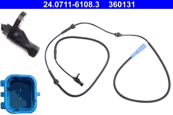 ABS-sensor Achter Links/Rechts past: CITROEN C5 I, C5 II 1.6D-3.0 03.01-09.08