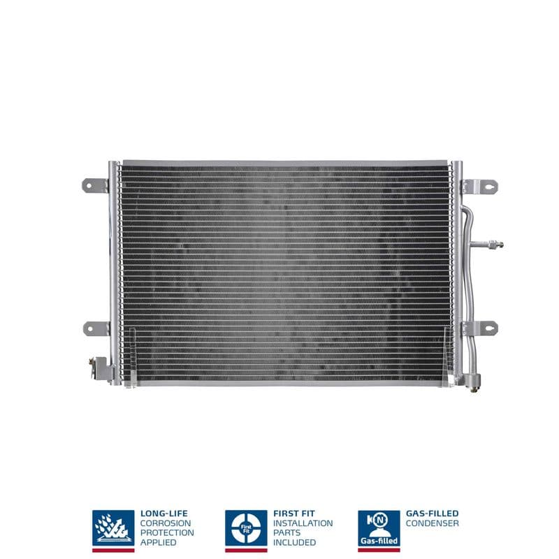 A/C condensator ((EN) additional fitting elements) past: AUDI A4 B6, A4 B7  SEAT EXEO, EXEO ST 1.6-4.2 11.00-05.13