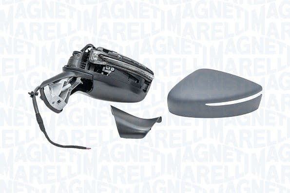 Zijspiegel Rechts (elektrisch, in reliëf, met verwarming, under-coated, met indicator) past: NISSAN NOTE E12 06.13-12.16