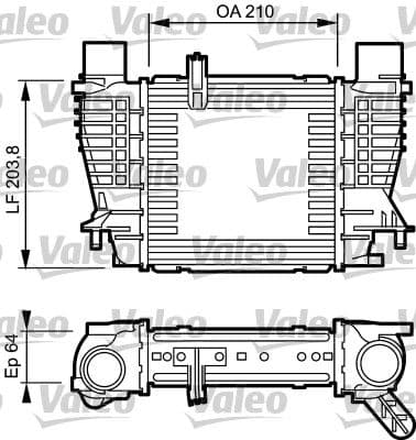 Toevoerluchtkoeler past: NISSAN CUBE, JUKE, NOTE, NV200, NV200 / EVALIA  RENAULT CLIO II, CLIO III, MODUS 1.2-1.6 06.01-