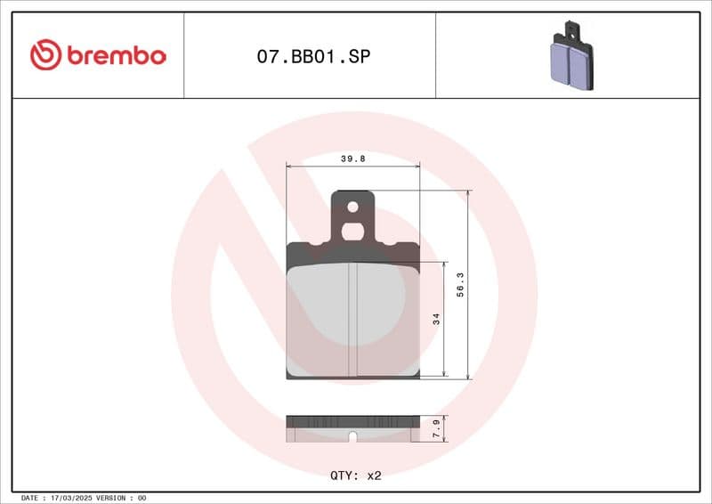 Brake pads Achter, beoogd gebruik: oe gelijkwaardig, materiaal: keramisch / koolstof-6, 56,2x39,8x7mm past: ALFER GR, MC  APRILIA AF1, CLASSIC, ETX, RED ROSE, RS, RX, SPORT PRO 50-2000 1975-2013
