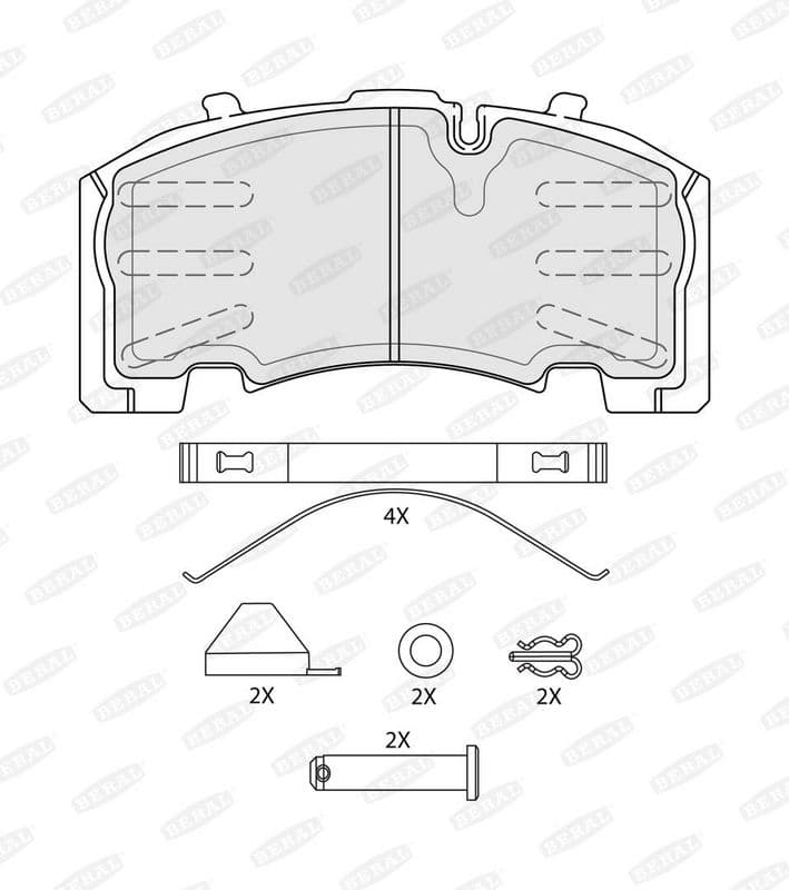Remblokken set Achter KB SB4309T (SK7) past: IVECO EUROCARGO I-III, P/PA  MAN F2000, F90  VOLVO FL6 8060.25R.4200-TD63ES 06.84-