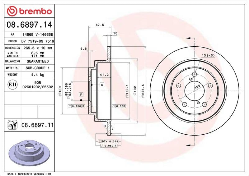 Brake disc Achter Links/Rechts past: SUBARU FORESTER, IMPREZA, LEGACY I, LEGACY II, LEGACY III, LEGACY IV, LEGACY OUTBACK, REX II 0.7-3.0 08.82-10.12