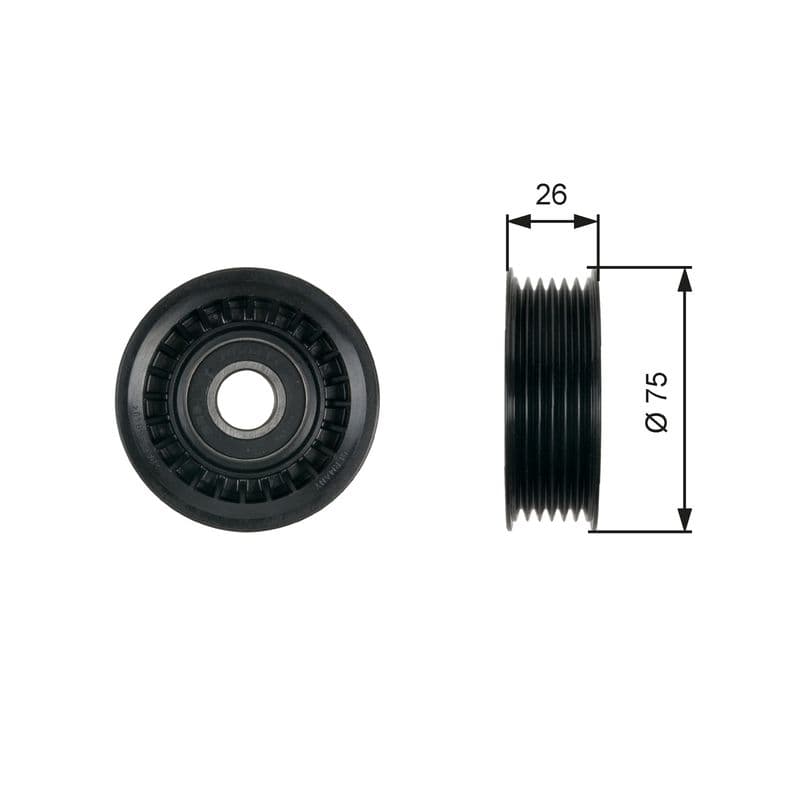 Deflection/Guide Pulley, V-ribbed belt