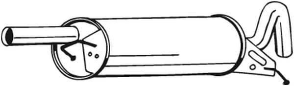 Uitlaatsysteem achterste geluiddemper past: VW PASSAT B5, PASSAT B5.5 1.6 10.96-05.05