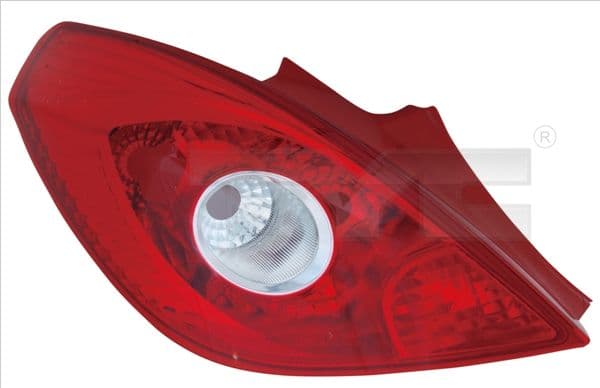 Achterlicht Links (P21/5W/P21W, kleur indicator wit, kleur van het glas red) past: OPEL CORSA D Hatchback 3D 01.11-12.14