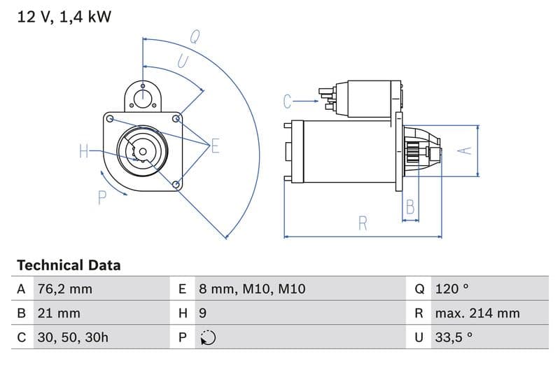 Starter (12V, 1,2kW, gereviseerd) past: BMW 3 (E36), 3 (E46), 5 (E34), 5 (E39), 5 (E60), 5 (E61), 7 (E38), 7 (E65, E66, E67), X3 (E83), Z3 (E36), Z4 (E85) 1.6-3.0 03.90-12.10