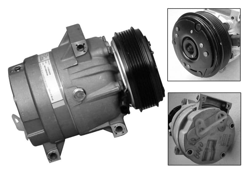 Airconditioning compressor past: NISSAN INTERSTAR, PRIMASTAR  OPEL MOVANO A, VIVARO A  RENAULT AVANTIME, ESPACE III, MASTER II, MEGANE I, MEGANE I CLASSIC, MEGANE I COACH 1.8-2.5D 08.95-