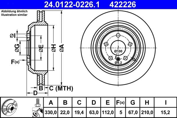 Brake disc Achter Links/Rechts past: MERCEDES GL (X164), M (W164), R (W251, V251) 3.0-5.5 02.05-12.14